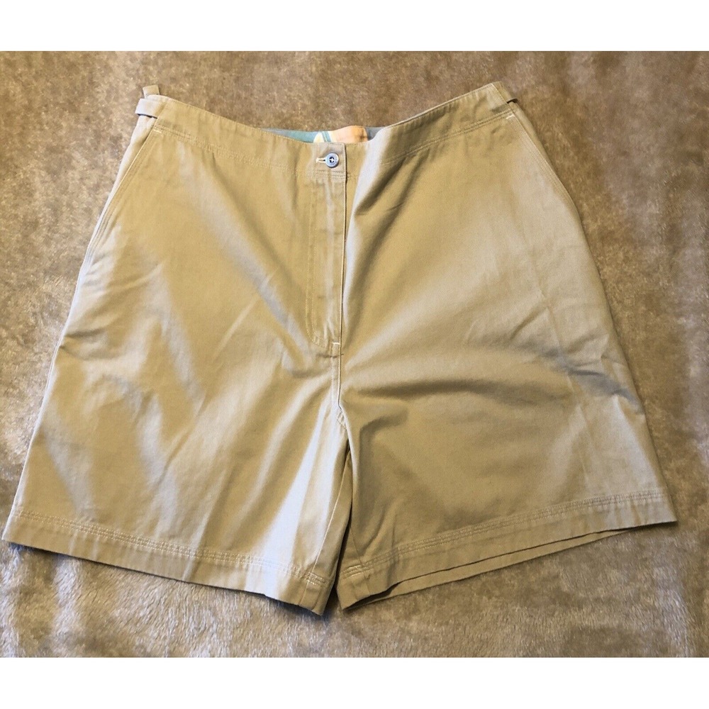 NWT Lauren Ralph‎ Lauren Shorts Womens Size 12 Sandbox Tan Key West flat front